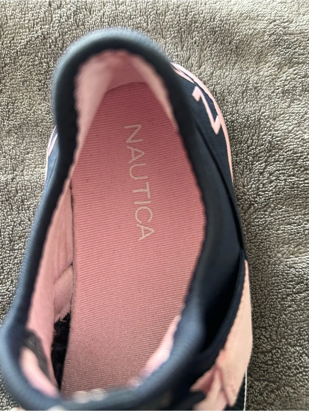 Nautica Black and Pink Slip-On Kids Sneakers